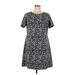 Calvin Klein Casual Dress - Mini Crew Neck Short sleeves: Black Animal Print Dresses - Women's Size 14 Plus - Animal Print Wash