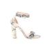 Lulus Heels: Strappy Chunky Heel Boho Chic Ivory Snake Print Shoes - Women's Size 8 - Open Toe