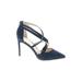 Nine West Heels: Pumps Stilleto Cocktail Party Blue Print Shoes - Women's Size 8 - Pointed Toe