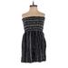 Ann Taylor LOFT Casual Dress: Black Stripes Dresses - Women's Size X-Small Petite