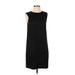 Theory Casual Dress - Shift Crew Neck Sleeveless: Black Solid Dresses - Women's Size 4