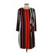 London Times Casual Dress - Mini Crew Neck 3/4 sleeves: Red Stripes Dresses - Women's Size 12