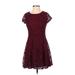 AB Studio Cocktail Dress - Fit & Flare: Burgundy Dresses - Women's Size 2