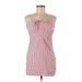 Sky and Sparrow Casual Dress - Mini: Pink Checkered/Gingham Dresses - Women's Size Medium