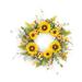 The Holiday Aisle® Faux Sunflower Polyester 23" Wreath in Brown/Green/Yellow | 23 H x 23 W x 5.5 D in | Wayfair F403054BF20E43A0AD85351AC522BFD3