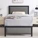 Hokku Designs Genard Bed Frame Metal in Gray/Black | 39.37 H x 61 W x 82.09 D in | Wayfair A6E09AAFED0442AC82CC06DB11D2E5A5