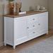 Canora Grey Rini 59.06" Wide 3 Drawer Sideboard Wood in Brown/White | 31.89 H x 59.06 W x 15.75 D in | Wayfair 6E13AF962982478296E483F3D8778D5A