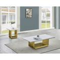 Orren Ellis Ieva 2 - Piece Living Room Table Set Marble/Granite/Metal in Yellow | Wayfair 2DFFFFE662834AD298ACE6DD3659C942