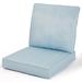 Ebern Designs 1 - Piece Outdoor Seat/Back Cushion Polyester in Gray/Blue | 5 H x 24 W x 24 D in | Wayfair 74A50BE02EB7477B858D6E15F5CAFB8C