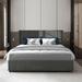 Latitude Run® Quimir Tufted Storage Wingback Bed Frame Upholstered/Velvet/Metal in Gray | 39 H x 57.5 W x 79.3 D in | Wayfair