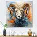 Gracie Oaks Teal Teal Sheep Transcendent Wool - Unframed Print on Metal in Blue/Green/Orange | 16 H x 16 W x 1 D in | Wayfair