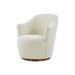 Barrel Chair - Mercer41 Shevani Upholstered Swivel Barrel Chair Polyester/Fabric in Brown/White/Yellow | 30.5 H x 29 W x 30.5 D in | Wayfair