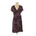 Apt. 9 Casual Dress V Neck Short sleeves: Purple Dresses - Women's Size Small