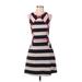 Aryn K. Casual Dress - A-Line: Ivory Print Dresses - Women's Size Small