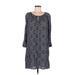 Velvet by Graham & Spencer Casual Dress - Mini Scoop Neck 3/4 sleeves: Gray Dresses - Women's Size Medium