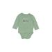 Carter's Long Sleeve Onesie: Green Bottoms - Size 6 Month