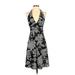 White House Black Market Casual Dress - A-Line V-Neck Sleeveless: Black Dresses - Women's Size 0