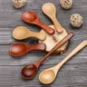 Cucchiai di legno naturale Mini cucchiaio per bambini cucchiaio per tè e caffè cucchiaio per