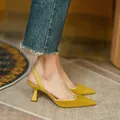 Sandali estivi da donna eleganti scarpe da donna con tacco medio scarpe a punta con tacco alto