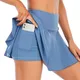 Cloud Hide Pocket Tennis Skirts Women Sports Golf Pleated Skirt Candy Color Fitness Shorts High