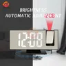 LED Digital Projection Alarm Clock for Bedroom Projection on Ceiling Electronic Time Projector Dual