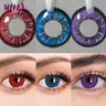 UYAAI 1Pair Halloween Lenses Colored Contact Lenses for Eyes Anime Lenses Cosplay Lenses Blue Lenses