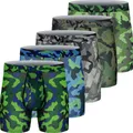 5 Pack Mens Boxer Briefs Mesh Knit Fast Dry Sport Polyester Boxer Briefs No Ride-up 6’’Underwear