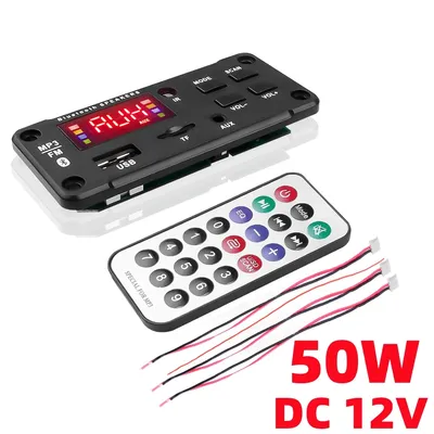 50w Verstärker Bluetooth 5,0 DIY MP3-Decoder 25W DC 9V 12V USB-Netzteil TF FM Radio MP3-Player für