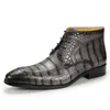 Größe EU48 Neue Mode Herren Stiefeletten Herbst Luxus Schuhe Business Kleid Schuh Echtes Kuh Leder