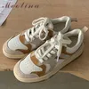 Meotina 2022 Wohnungen Turnschuhe Frauen Schuhe Natürliche Echte Leder Flache Plattform Schuhe Lace Up Kausalen Footear Damen Große Größe 40