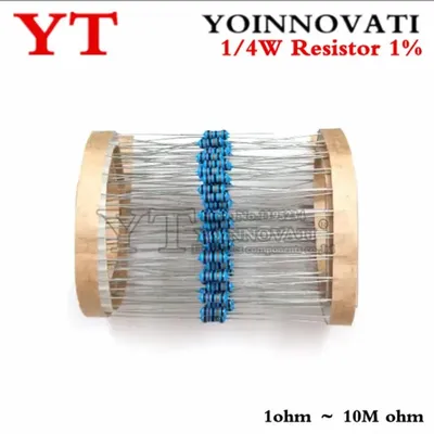 100 stücke 1/4w 1r ~ 22m 1% Metall film widerstand 1,5 r 2,2 r1k 4,7 k k k 10k 22k 47k 1 k5 2 k2 4 Image