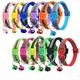 Reflective Breakaway Cat Collar Neck Ring Necklace Newborn Puppy Dog Colorful Bell Nylon Collar Cats