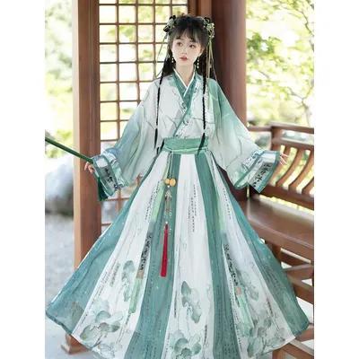 Frauen chinesische traditionelle Hanfu Kostüme alte Kleidung Wei Jin Dynastie gekreuzte Kragen Prinzessin Volkstanz Kleid Image