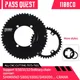 PASS QUEST 110bcd Chainring 4 Claws for Shimano 5800 6800 DA9000 Double Chainring Road Bike 48/35T