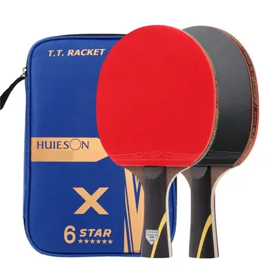 Huieson 6 Sterne 2 Stück Carbon Tischtennis Set super leistungs starke Tischtennis Schläger für Image