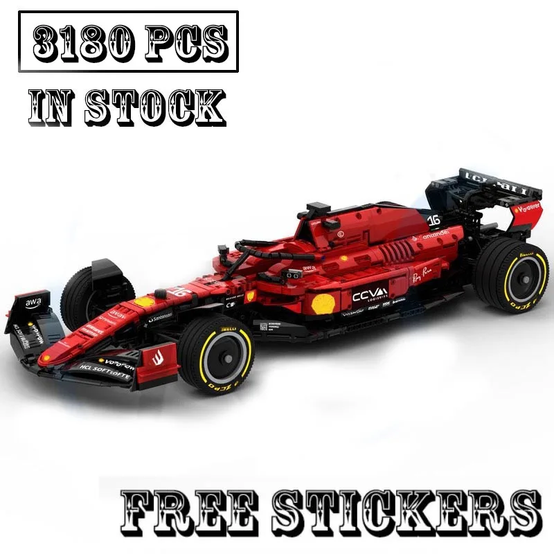 Neue MOC-138981 w14 und MOC-138621 sf23 Skala 1:8 Super race Auto Modell Buiding Schöpfer Block Ziegel Spielzeug Kinder Geburtstags geschenke Image