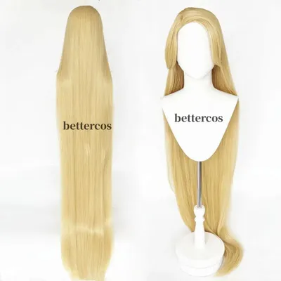Hochwertige verwickelte Prinzessin 150cm gerade blonde super lange Cosplay Perücke synthetisches Haar Anime Perücke Perücke Kappe Image