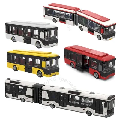 240Pcs Stadt Bus Auto Modell Fahrzeug MOC Bausteine Ziegel Spielzeug Bau Geschenk Display Präsentieren Image
