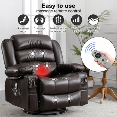 Massage Swivel Rocker Recliner Chair with Rocking Function and Heat