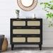 Rattan Dresser Cabinet Square Wooden Entryway Table w/Drawer