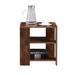 Rustic Brown End Table 3-tier Square Nightstand Portable Sofa Side Table with Wood Open Storage Shelf for Bedroom Accent Table