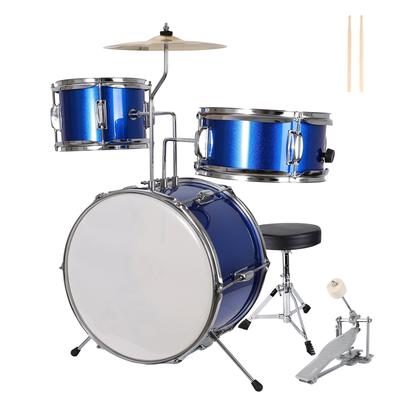 3-Piece 14 inch Drum Set for Junior Beginners - Blue