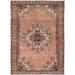 Shahbanu Rugs Friar Brown Vintage Distressed Persian Gabbeh and Good Cond Evenly Worn Pure Wool Hand Knotted Clean Rug (4'2"x6')