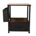 Bedside Table with Drawer and Side Storage Space, Accent Wood Nightstand 2-Tier Storage Dresser End Table for Bedroom