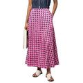 Love Moschino Women's with Allover Hearts Brand Print Long Skirt, Blue Fuchsia, 46