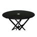30-inch Round Folding Metal Bistro Table with Umbrella Hole