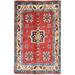 Shahbanu Rugs Red Special Kazak with Medallion Design Natural Dyes Soft Wool Hand Knotted Soft to Touch Pile Mat Rug (2'x3')