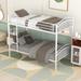 Twin Over Twin Metal Bunk Bed, Divided into Two Beds, White