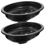 2Pcs Oval Bonsai Pot Large Flower Pot Gardening Bonsai Container Breathable Bonsai Training Pot