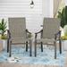 Sophia & William 2 Pieces Outdoor Patio Dining Chairs with Textilene Fabric & Steel Frame Grayish-brown